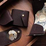 [Limited to 5 sets] Slim bi-fold wallet "Carriage" & slim coin purse "Undo" / Classico Buffalo