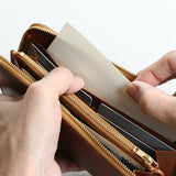 [TRUNK SHOW] Round wallet "Border" Thin round zipper long wallet