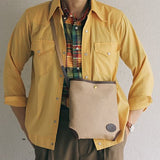 [Sold out] [TRUNK SHOW] Leather &amp; Cotton "Sacoche" compact shoulder bag