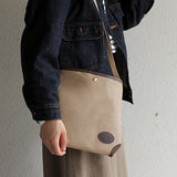 [Sold out] [TRUNK SHOW] Leather &amp; Cotton "Sacoche" compact shoulder bag